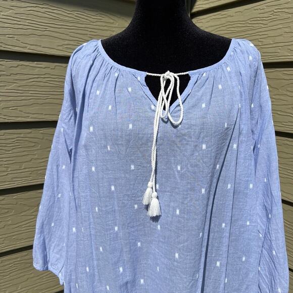 J. CREW women's size S, drawstring blouse with elastic waist - Picture 1 of 5